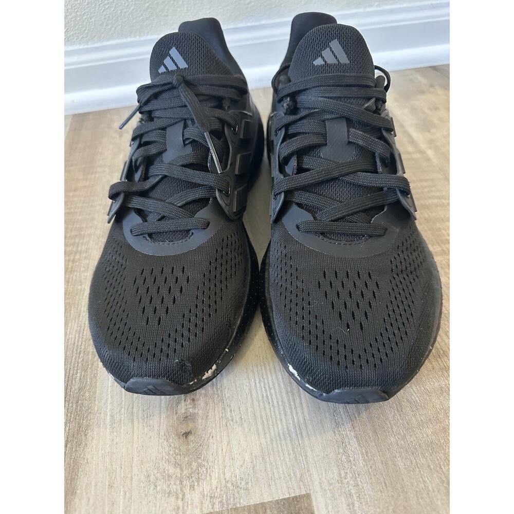 Adidas Pureboost Mens Size 8.5 Black Mesh Running Shoes Sneakers
